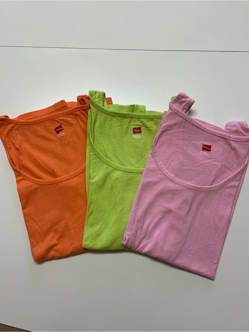 Hanes Tank Top - Pink, Green, Orange